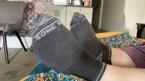 Foot fetish sock strip tease