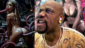 beautiful blonde teen girl getting fucked by tendrils in her mouth and tight tan teen ass hole, ai generated