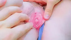 Her pussy lips were stuck together from being so innocent