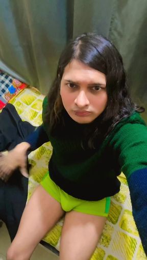 Zoya Shezadi in Living Room Enjoy Alone Feeling More Happy