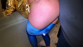 shiny cameltoe tease, hard spanking, deep blowjobs & rough doggy with double cumshot 302