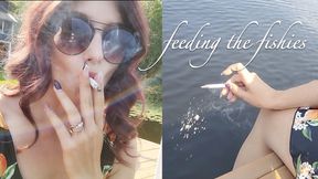 Smoking on the Dock and Feeding the Fishies