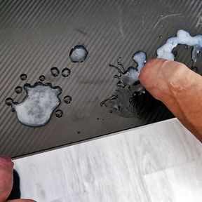 Two foreskin in cum!Hot powerful cocks with thick cum, pools of cum!