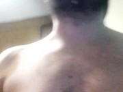 Gainer eating and jerking to gainer porn