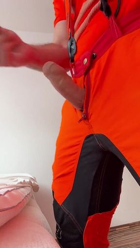 Tyler Blake Jerking off in Hivis Lumberjack Workwear - Muscle Flexes & Explosive Cumshot
