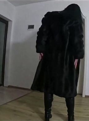 Slutty Mature Deepthroat &amp; Cum Play on My Black Coat