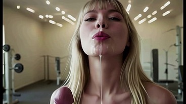 Hornyvanstevie AI - Hot Blonde Spinner Wanna Have Sex in the Gym