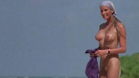 Beautiful Bo Derek showing off her unshaved twat at the beach