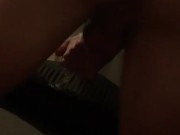 Upside down cock thrusting pillow cum hands-free