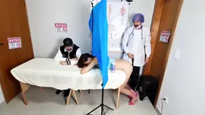 Wife Goes to the Gynecologist to Show Her Ass to the Doctor Next to Her Husband