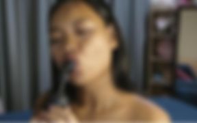Cute Asian Solo - Long Sucking Dildo Then Anal Dildo Bonus Student Roleplay