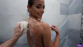 ”My Step Mom wants my help in the shower! - Armani Black”