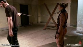 ”Clamped tits blonde wanking black cock”