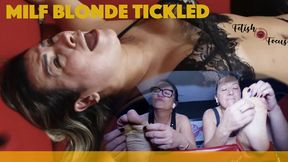 Extremely ticklish milf blonde (720) - Blonde tickled to the limit by two dommes in bondage domination