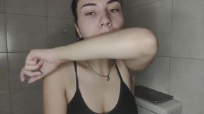 Self-biting fetish Marking my arms whit my teeth
