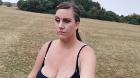 Outdoor BJ with Cum Walk - British Big Tits MILF