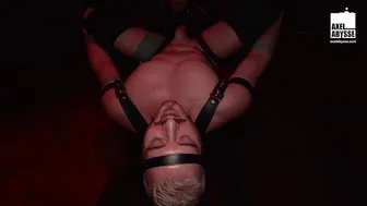 Blond Axel Abysse roughly fists tattooed sub's rosebud into anal prolapse