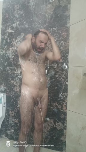 Indian Desi Man Enjoy Shower and Masturbation Show with Neighbour