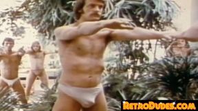 Vintage gay session with handsome males full of passion