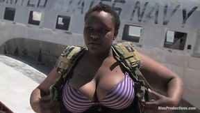 Thicc ebony bbw lesbo finger fucks hairy pussy outdoors