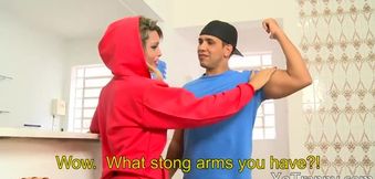 Sexy tranny loves strong men