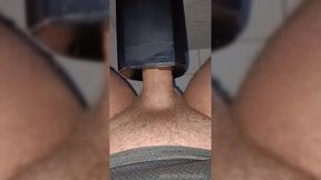 Young Man jerked off by Solace machine toy with moaning cumshot