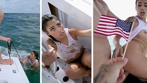 Latina hottie Vanessa Sky rescued from sea & slammed by Jmac's big cock!