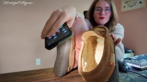 Come Under My Desk: Worn Moccassins & Ankle Socks