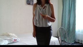 Shamelessly beautiful milf sits like a bitch and jerks her saggy tits