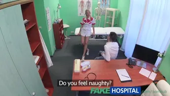 Sexy nurse gets off on a big cock in a hospital role play