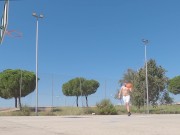 Fully naked basketball in public