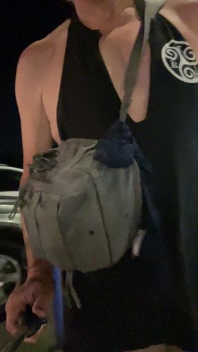 Sissy Slut Flashing on a busy street