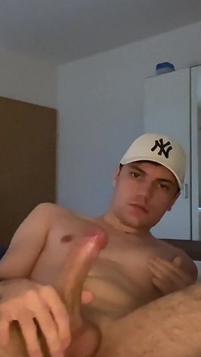 Horny Twink Plays with His Pussy and Cums in White Socks