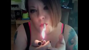 BBW Tina Snua Chain Smokes Filterless Gauloise Cigarettes - Smoking Fetish