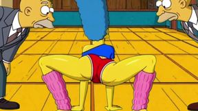 Dirty Orgy of Housewife Mrs. Sinpsom with Old Men at the Casting. Cartoon Parody