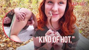 Sweet American Babe Autumn Toys With Glass Plug In Nature
