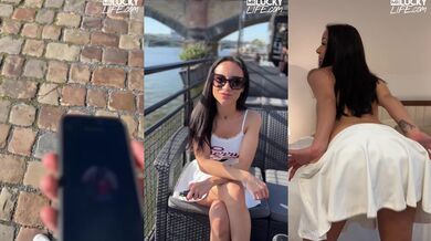 Brunette Cara Mella’s German Cock Sucking Date in a Skirt