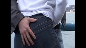 It was real bringdown for pilot'_s assistant  when senior cabin attendant Katia De Val met him on the boat landing and proposed him to give some head