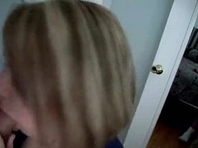 wife all business on blow job in the bedroom