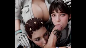 Big Breast StepMom Teaching Her StepDaughters How Suck Cock And Catch Warm Cumshots All On Their Faces And Breasts