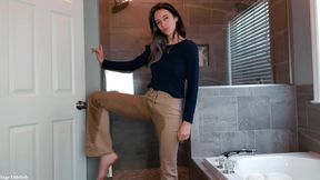 sage eldritch absolutely soaking sold khaki pants & panties with pee