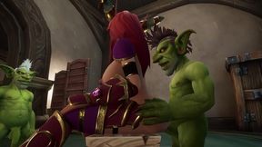 an elf has a threesome with two goblins - warcraft parody