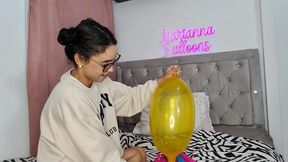 Inflate a large balloon with an extra long neck