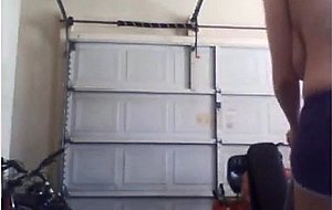 Topless boxing workout