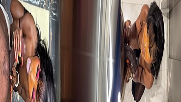 Sucking a strangers dick in an elevator at a hotel