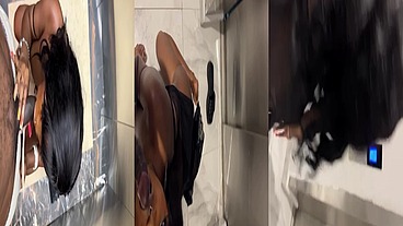 Sucking a strangers dick in an elevator at a hotel