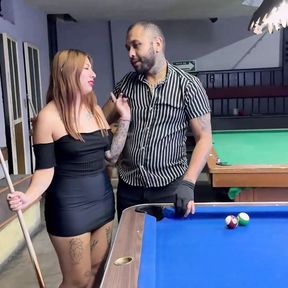 BILLIARDS EMPLOYEE IS SEDUCED BY CHEATING ASS