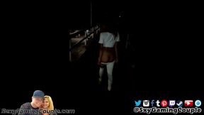 Pregnant pee in the white pants