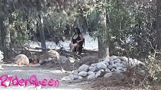 Spiying cam onlyfan bbw into forest