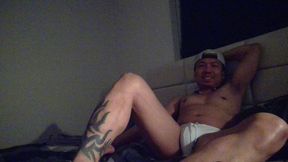 Oiled Up, Naked, Hard, Jerking Off